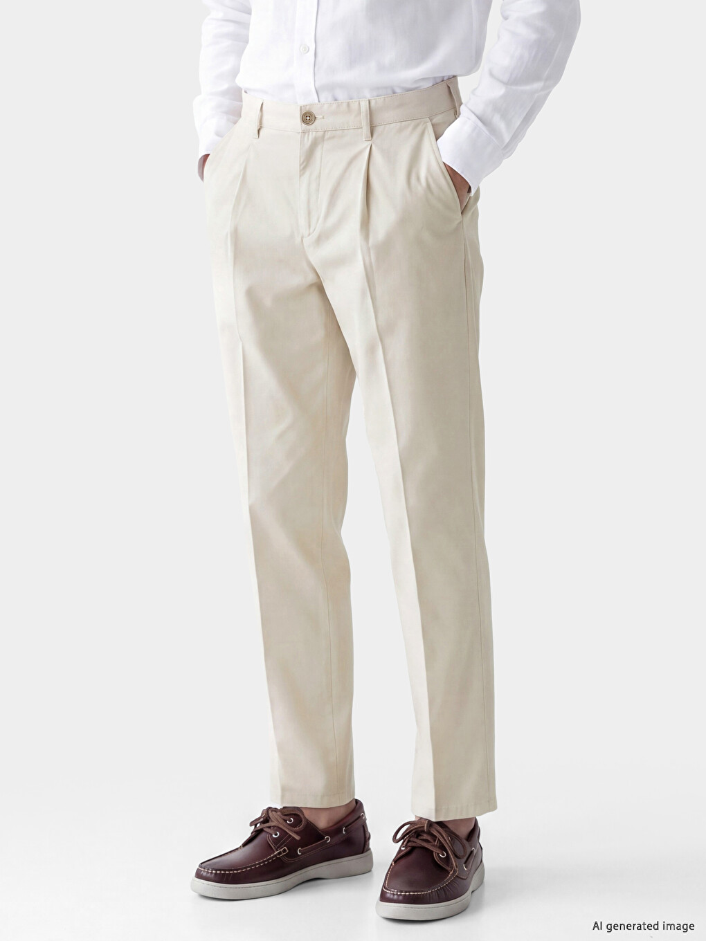 Bej Regular Fit Erkek Chino Pantolon-1