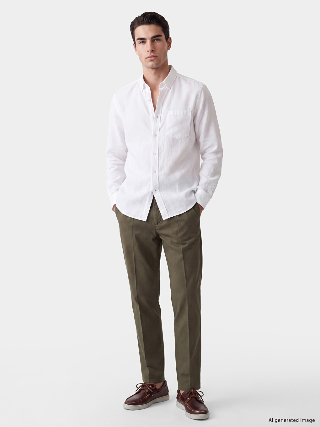 Haki Regular Fit Erkek Chino Pantolon