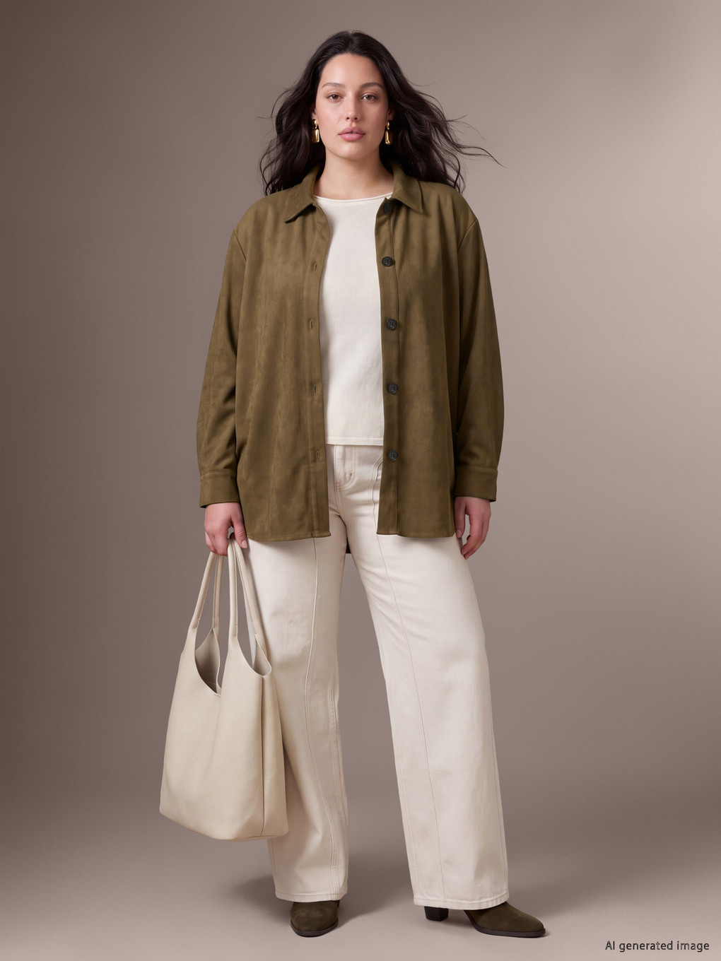 Plus Size Women's Shirt Jacket-1