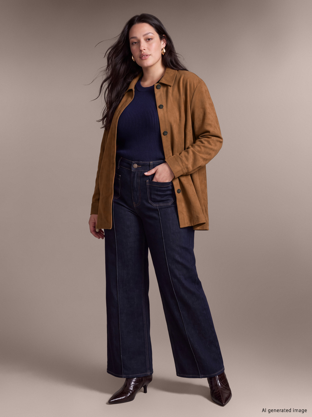 Plus Size Women's Shirt Jacket-1