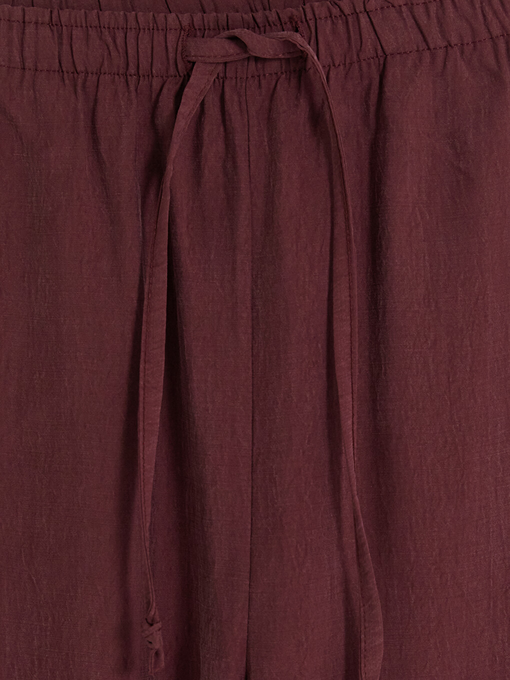 Mürdüm Beli Lastikli Modal Karışımlı Kadın Pantolon-1