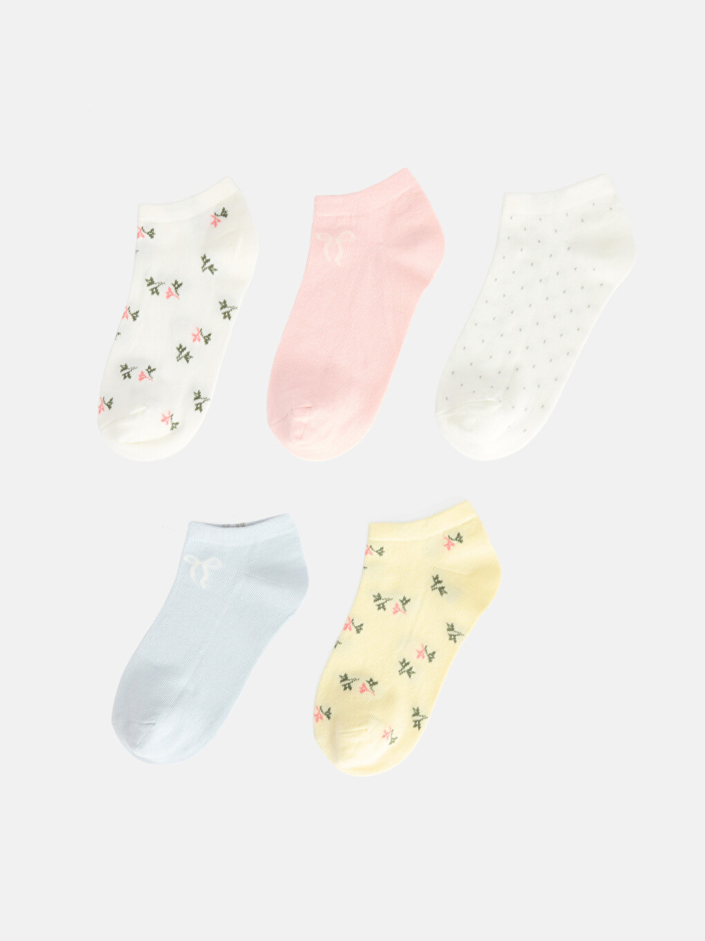 Patterned Women's Trainer Socks 5 Pack