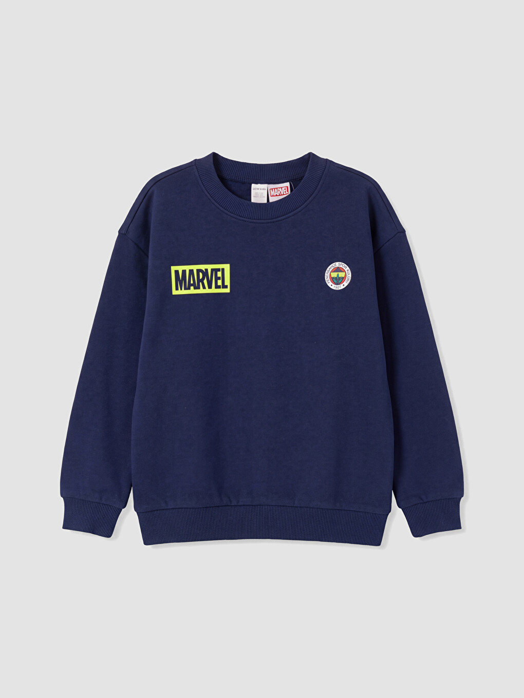 Lacivert Fb Marvel Baskılı Kalın Sweatshirt-1