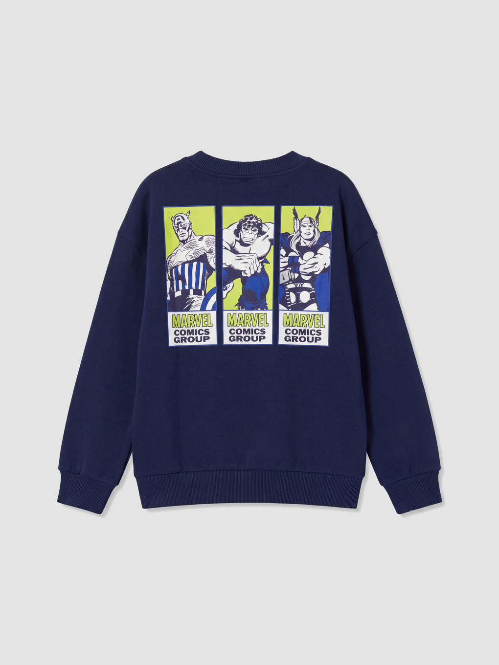 Lacivert Fb Marvel Baskılı Kalın Sweatshirt-3