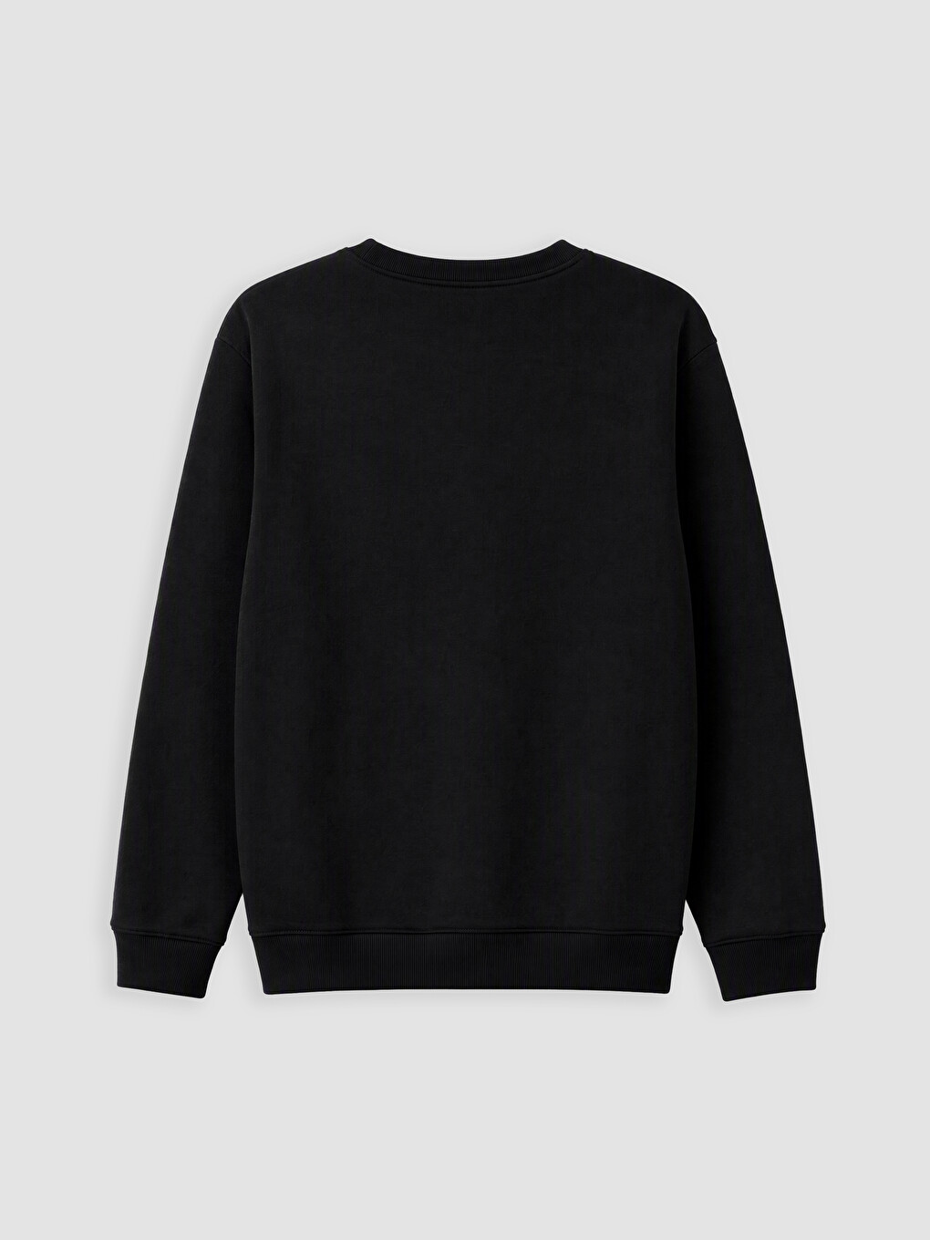 Siyah Baskılı Erkek Kalın Sweatshirt-2