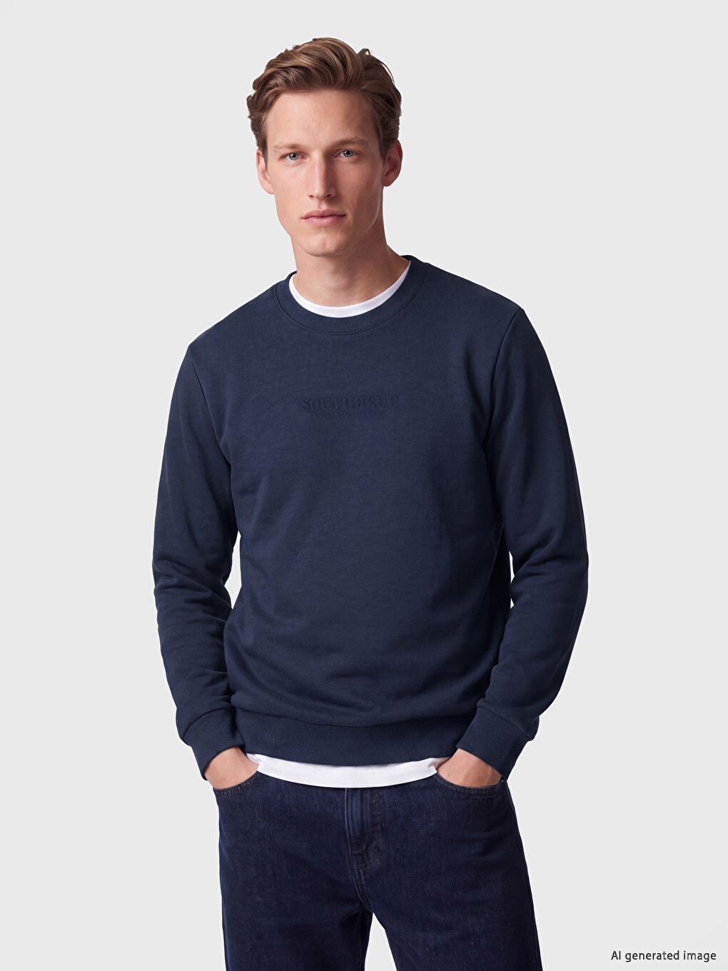 Crew Neck Men's Thick Sweatshirt