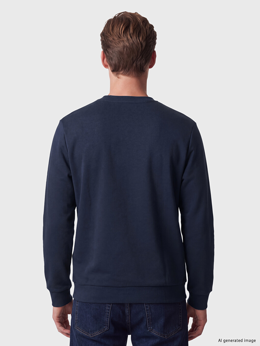 Crew Neck Men's Thick Sweatshirt-3