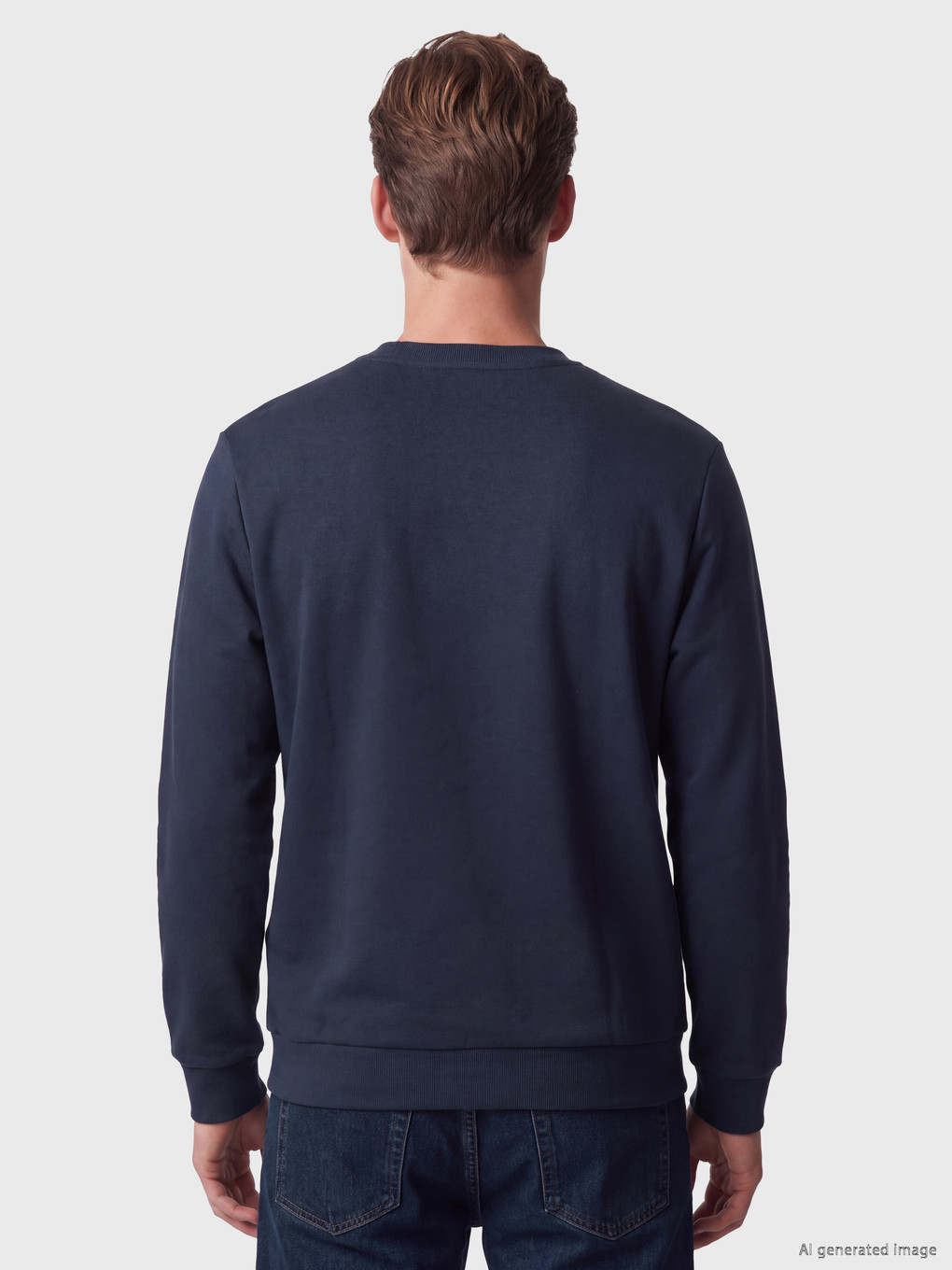 Crew Neck Men's Thick Sweatshirt-3