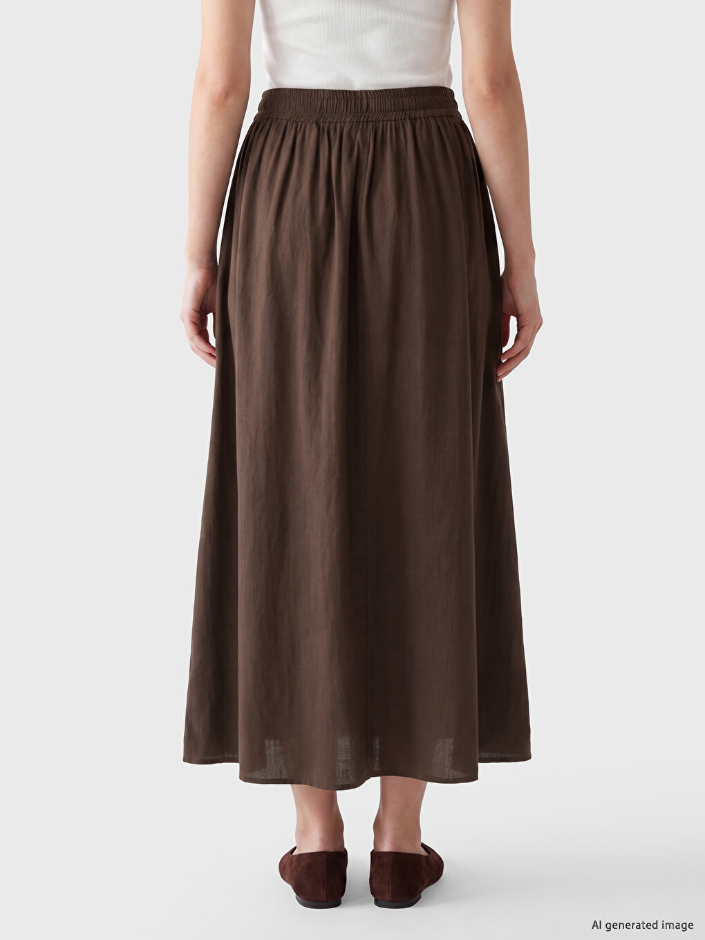 Elastic Waist Pleated Skirt-3