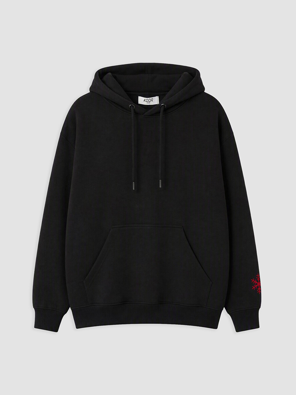 Siyah Oversize Kadın Kalın Hoodie