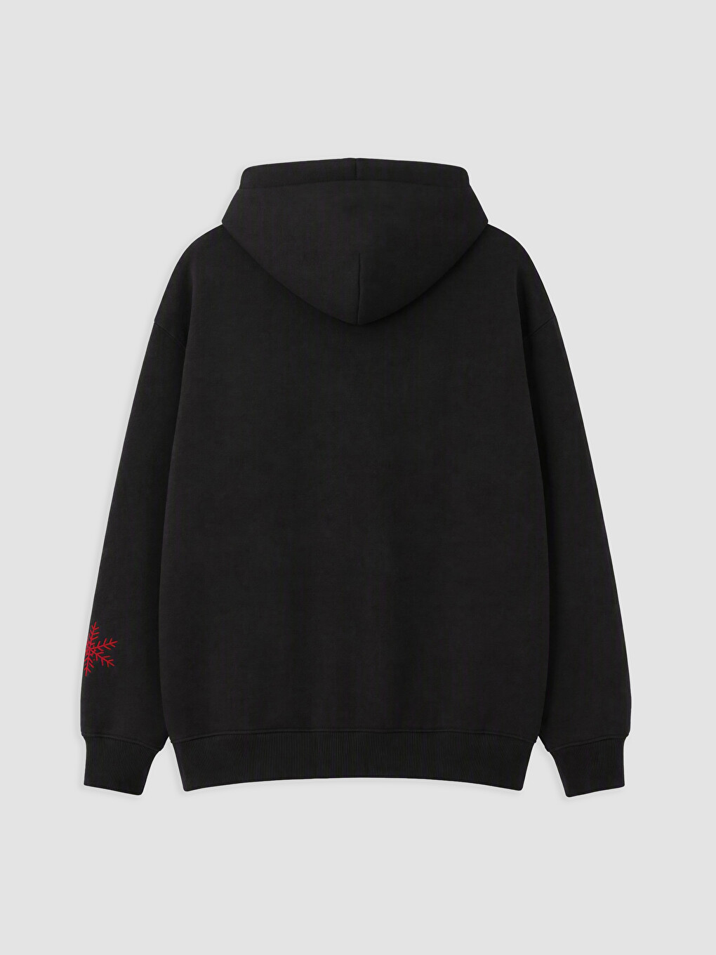 Siyah Oversize Kadın Kalın Hoodie-1