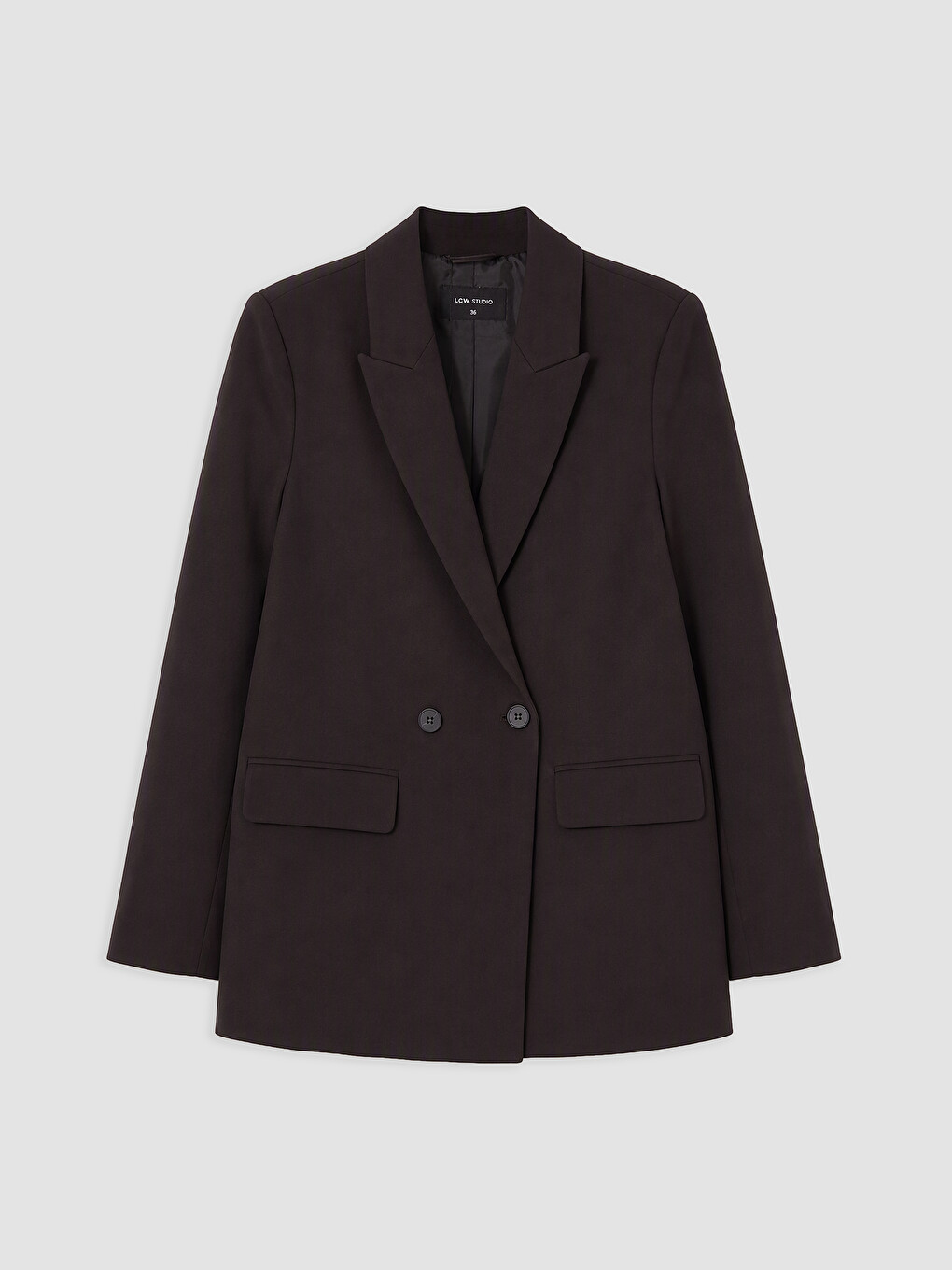 Kahverengi Kruvaze Yaka Kadın Blazer Ceket