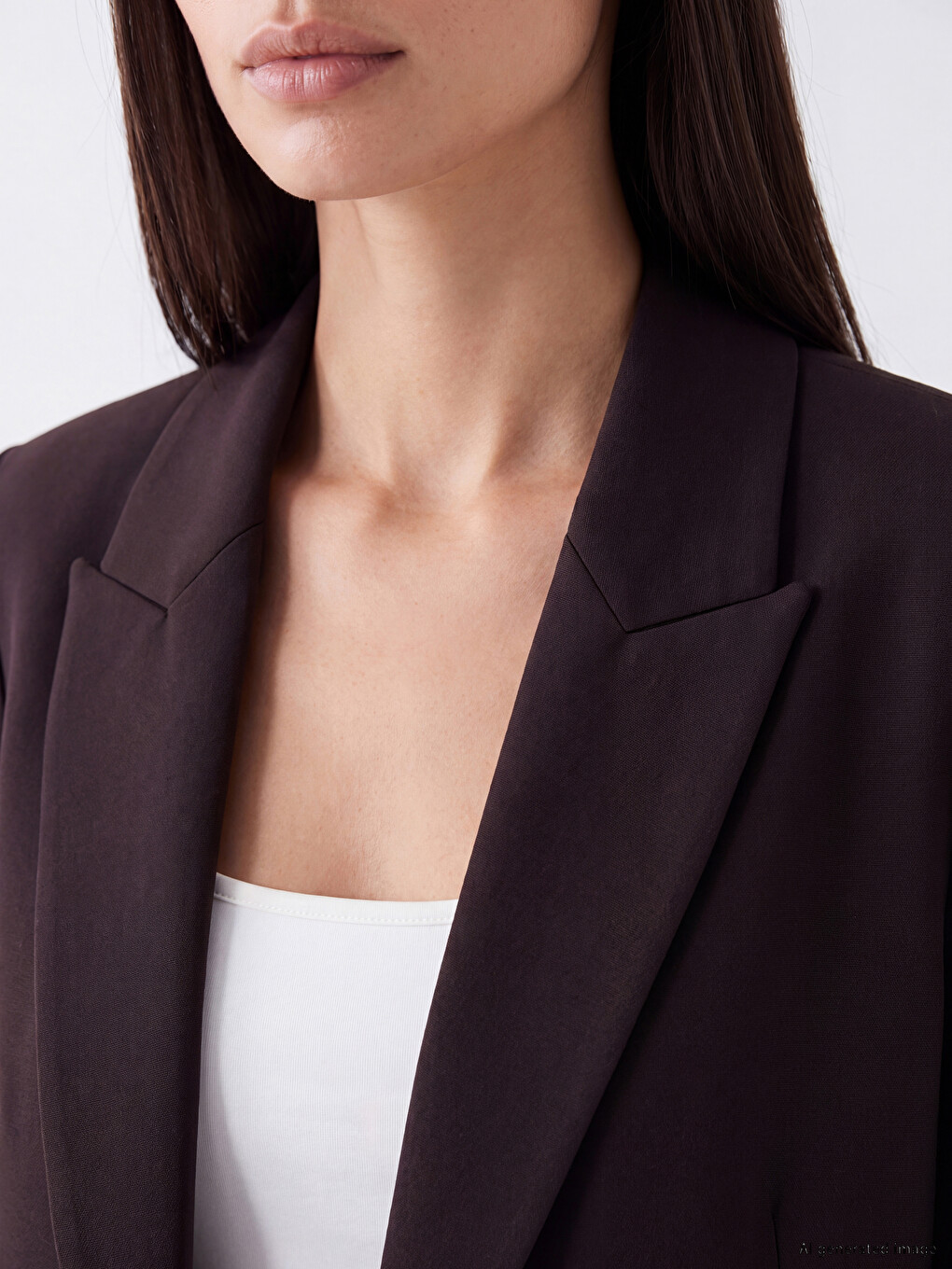 Double Breasted Collar Women's Blazer Jacket-2