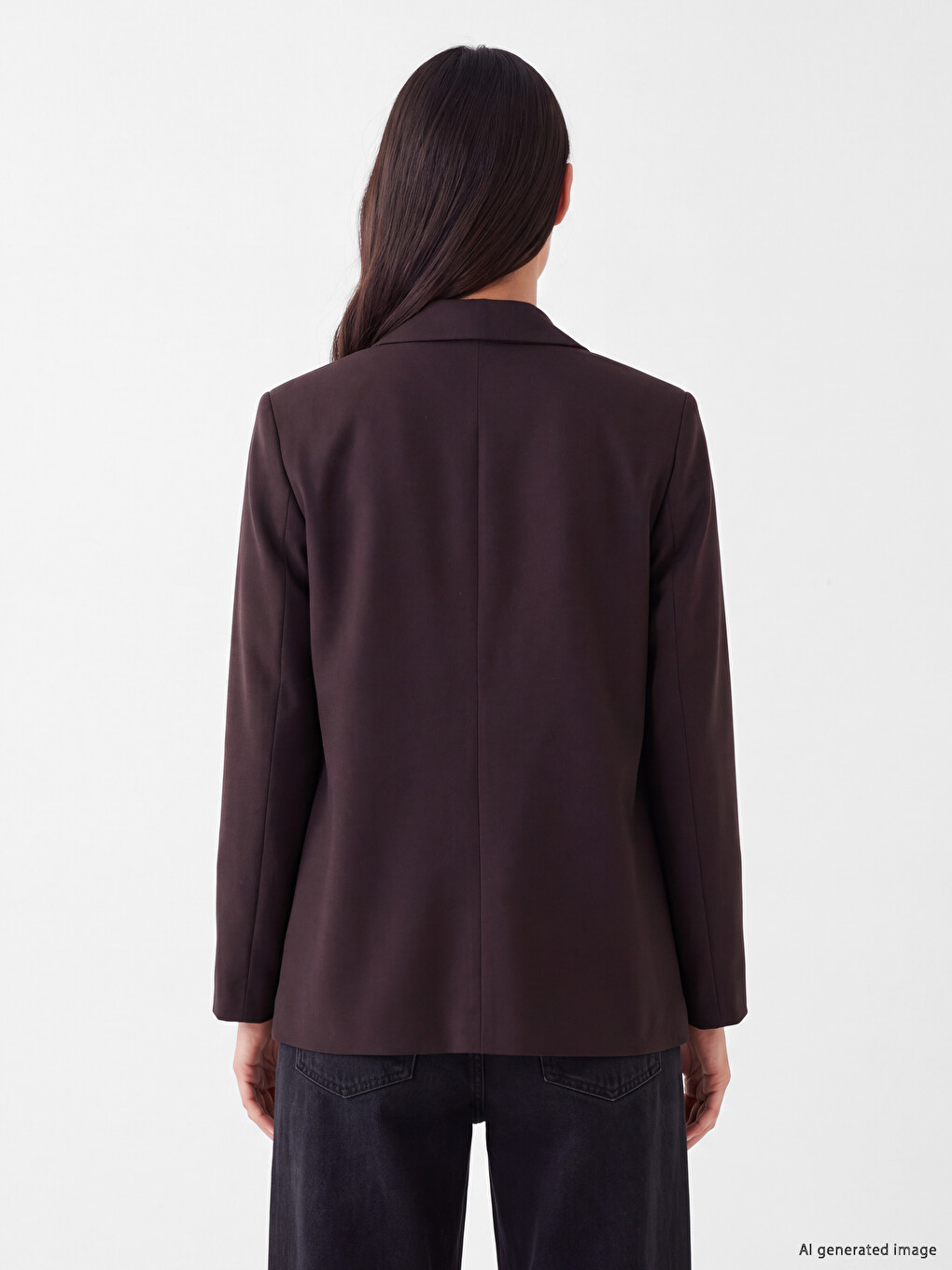 Double Breasted Collar Women's Blazer Jacket-4