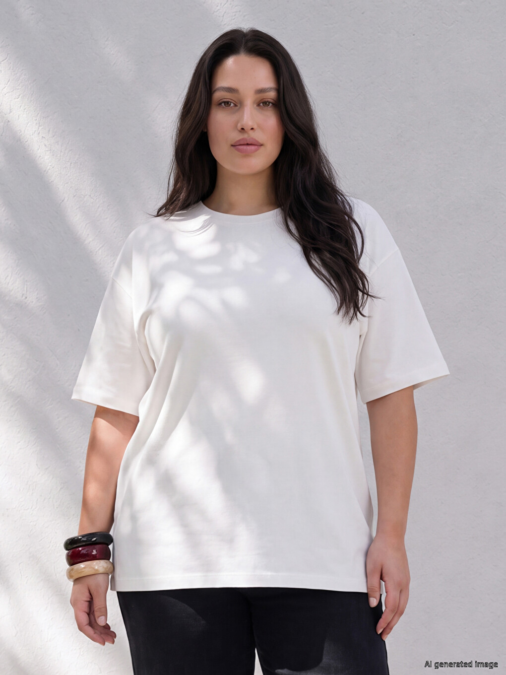 T-shirt Oversize Madhësi Plus Për Gra