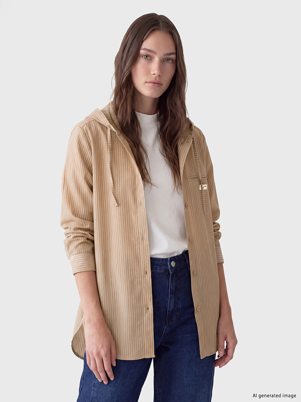 Hooded Striped Women's Shirt Tunic