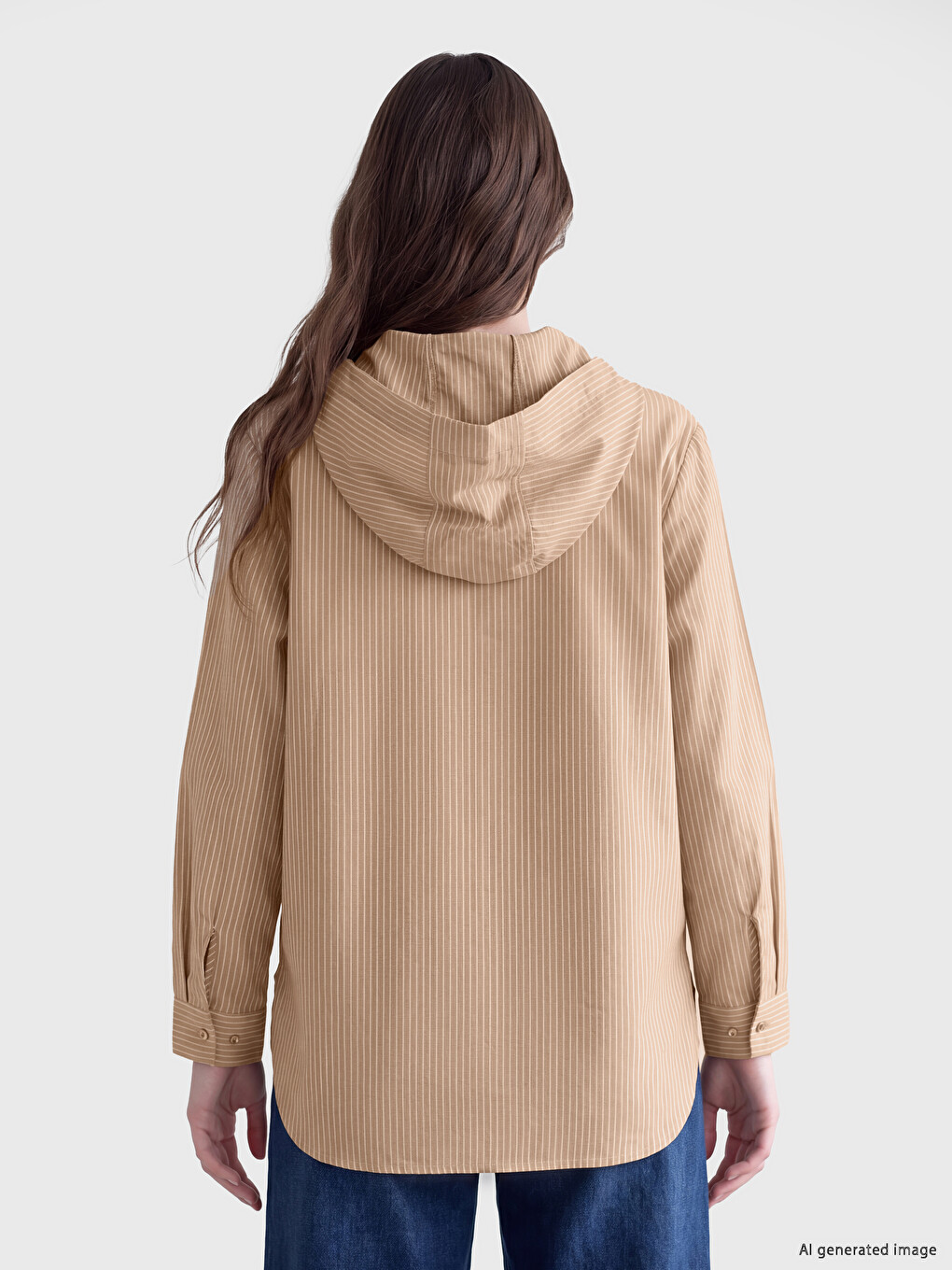 Hooded Striped Women's Shirt Tunic-3