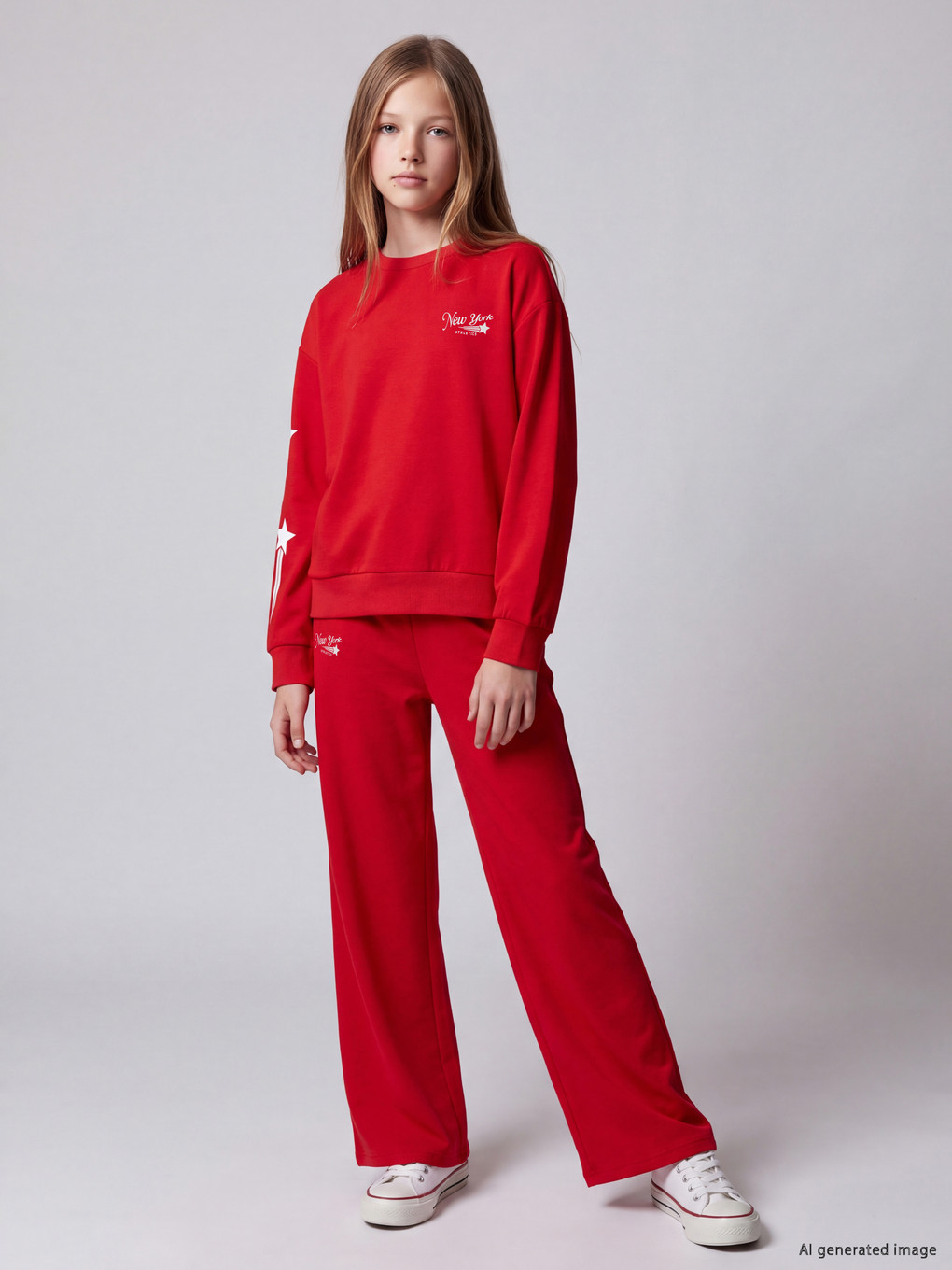 Printed Girls' Soft Touch Tracksuit Set