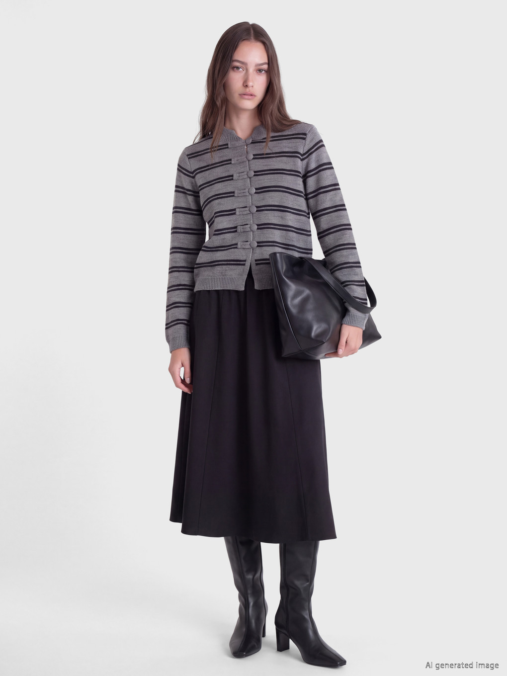 Woman Grey Cardigan-1
