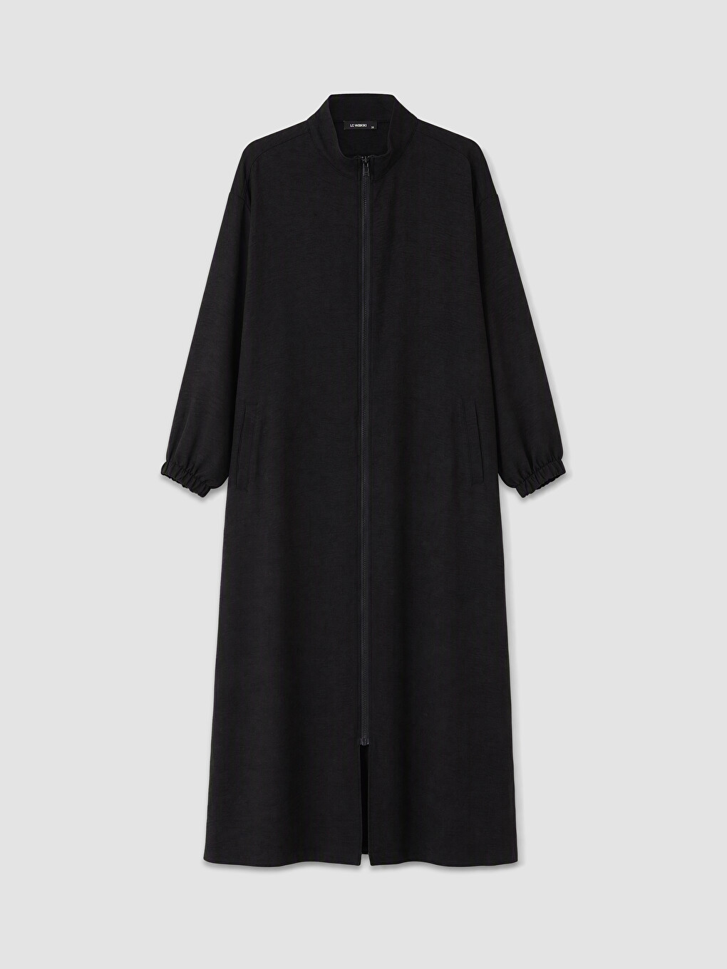 Siyah Dik Yaka Oversize Kadın Ferace