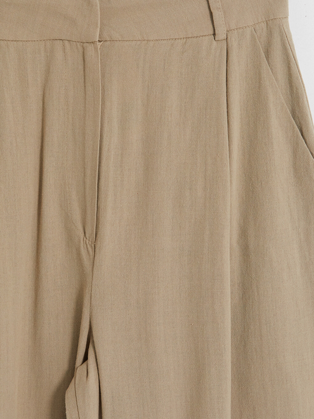 Woman Beige Tailored Trousers-2