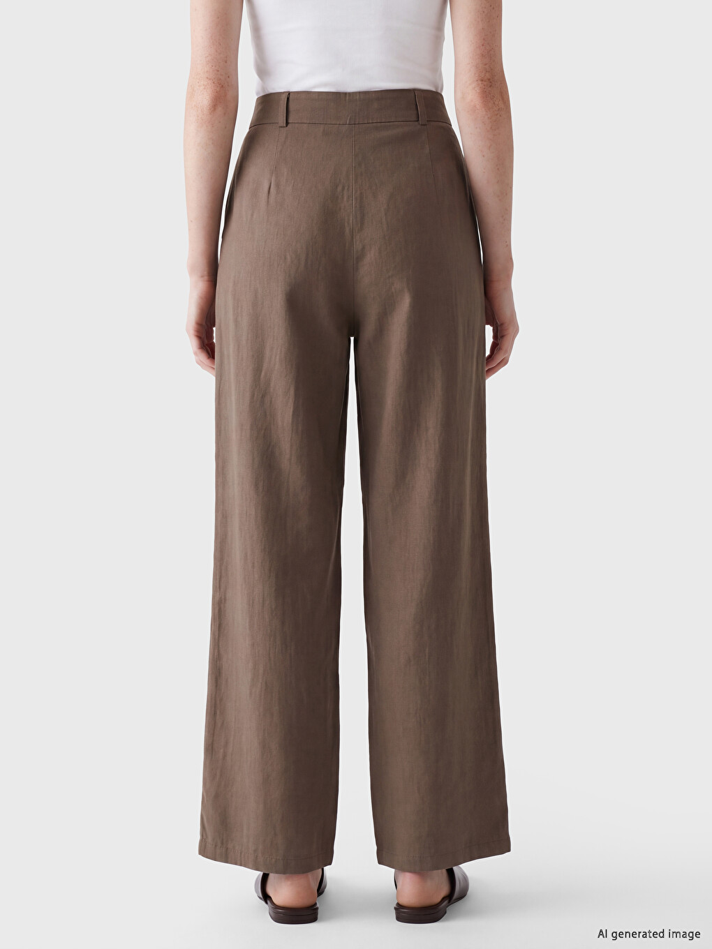 Woman Khaki Tailored Trousers-3