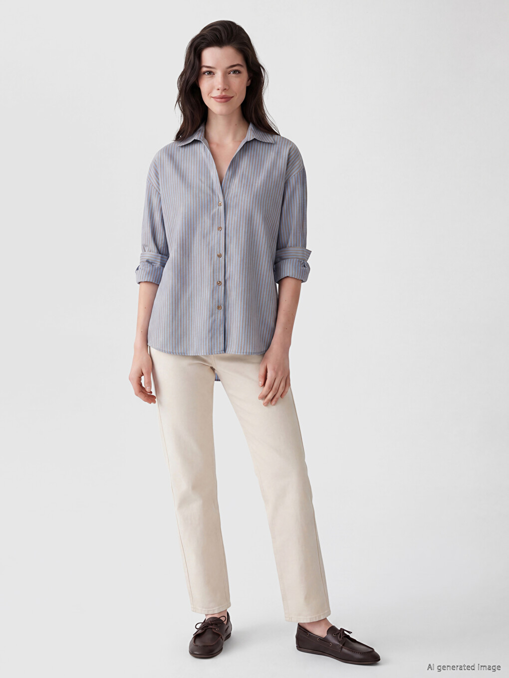 Striped Modal Blend Women's Shirt-1