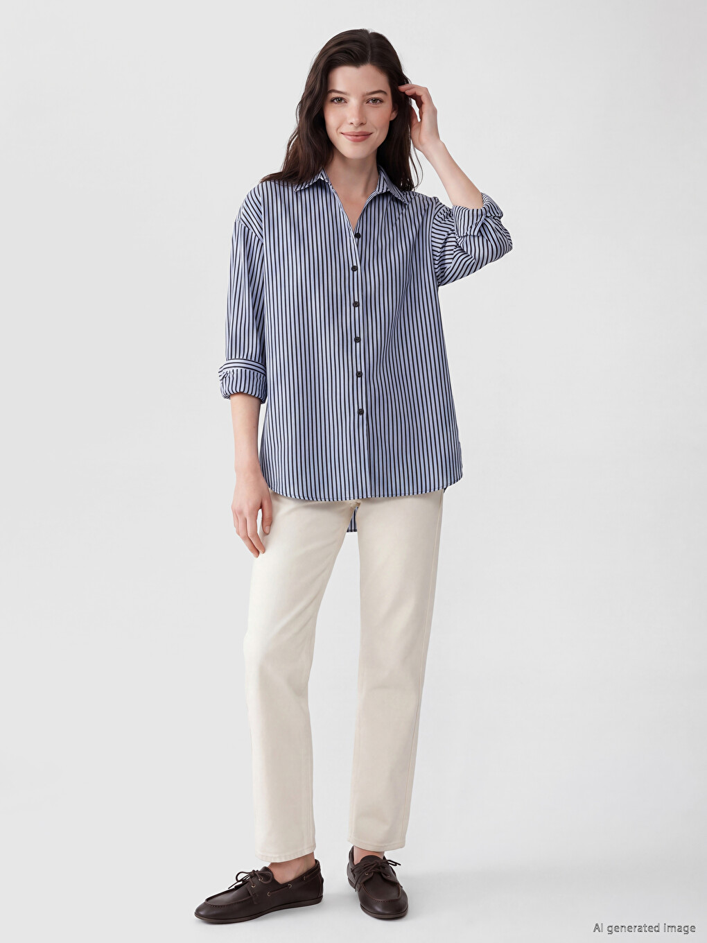 Striped Modal Blend Women's Shirt-1