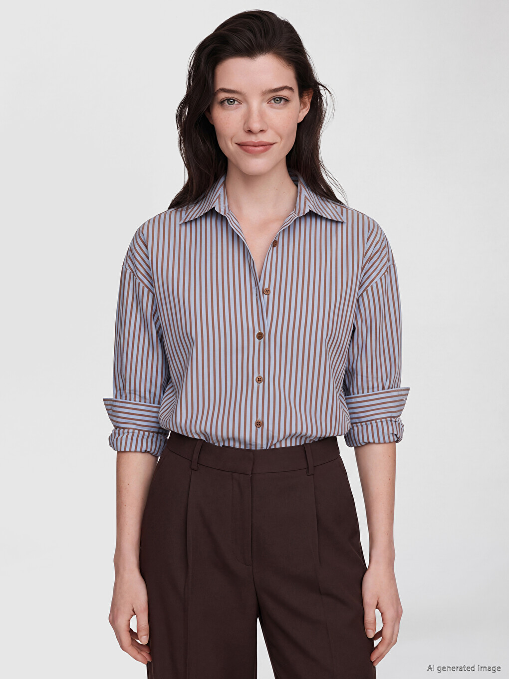Striped Modal Blend Women's Shirt