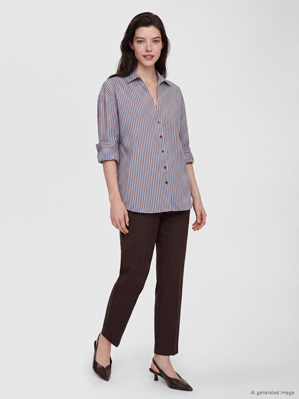 Striped Modal Blend Women's Shirt-1