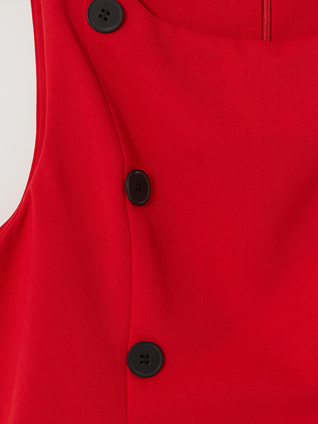 Crew Neck Decorative Buttoned Peplum Blouse-5
