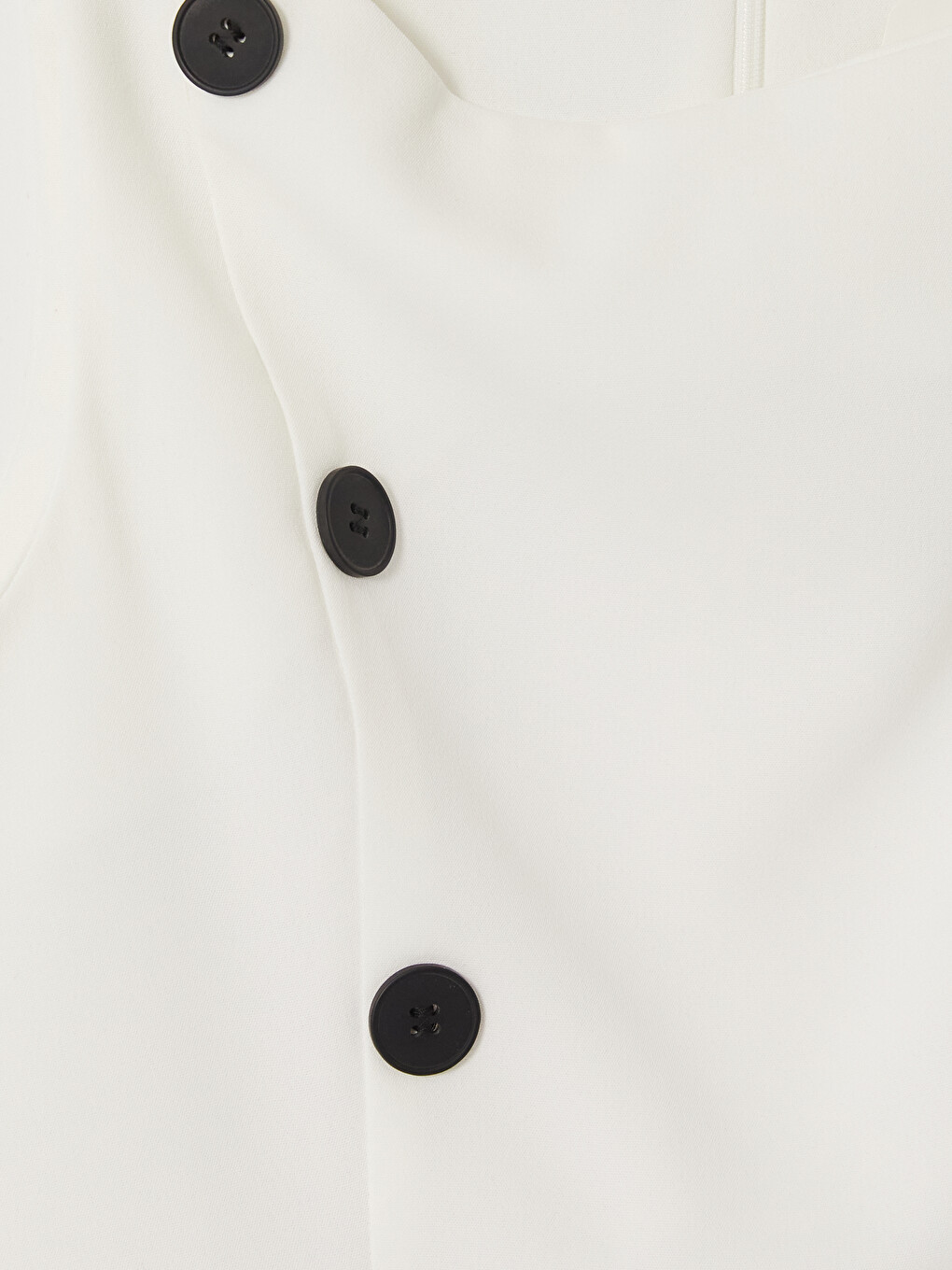 Crew Neck Decorative Buttoned Peplum Blouse-5