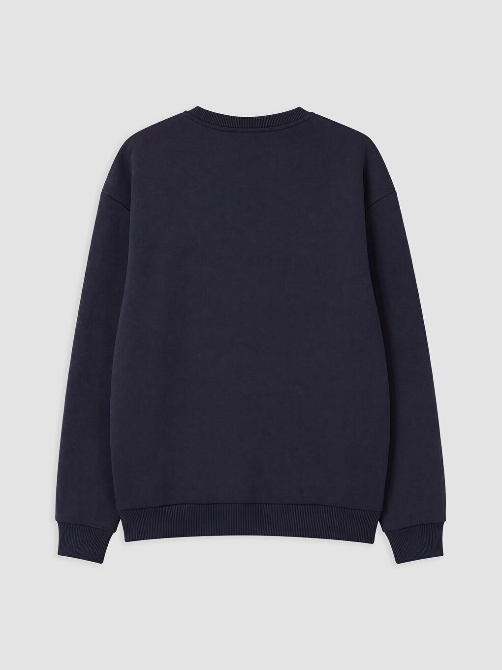 Lacivert Bisiklet Yaka Erkek Sweatshirt-1