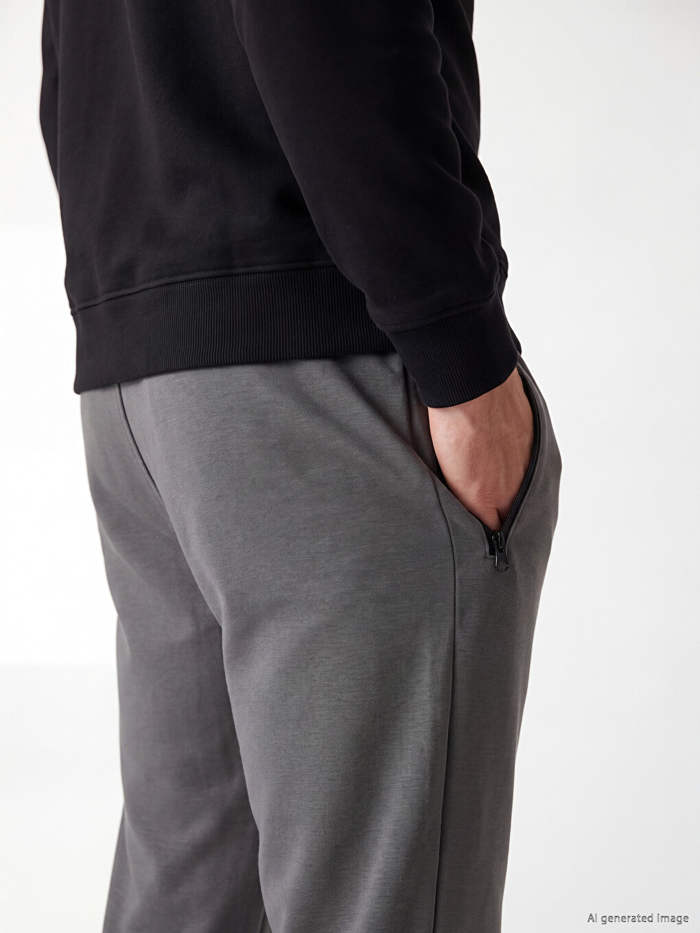 Antrasit Regular Fit Erkek Eşofman Altı-2