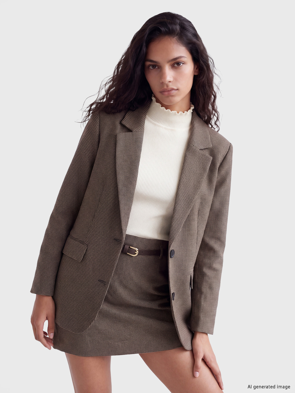  Ekose Kadın Blazer Ceket