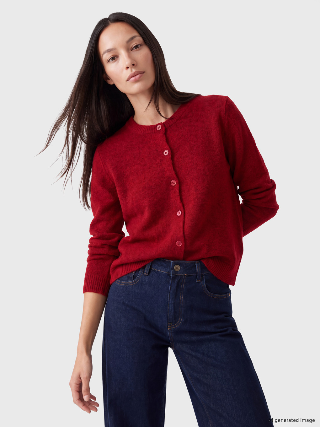  Crew Neck Women's Knitwear Cardigan