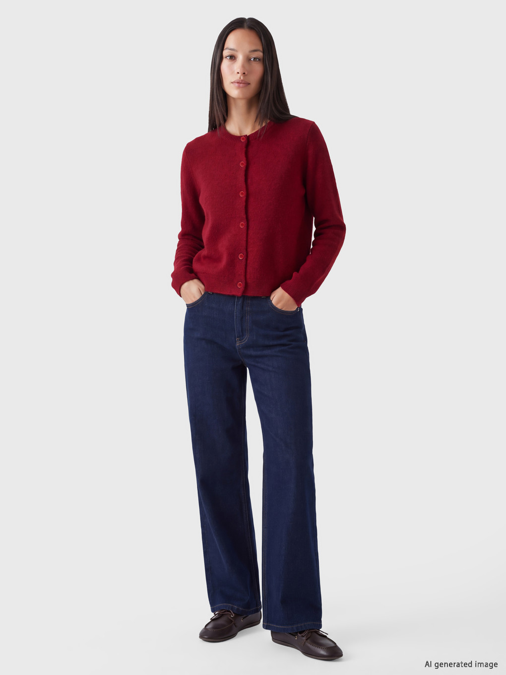 Crew Neck Women's Knitwear Cardigan-1