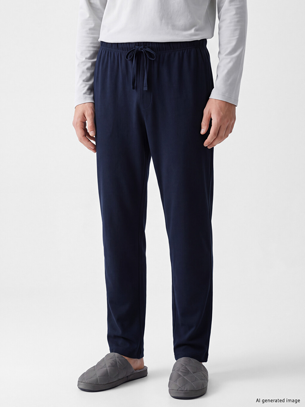Lacivert Standart Kalıp Erkek Pijama Alt-1
