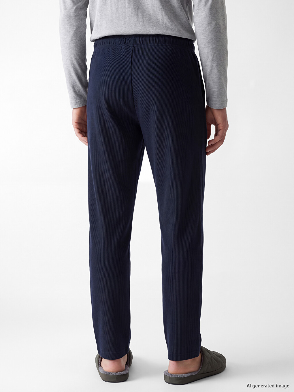 Lacivert Standart Kalıp Erkek Pijama Alt-3
