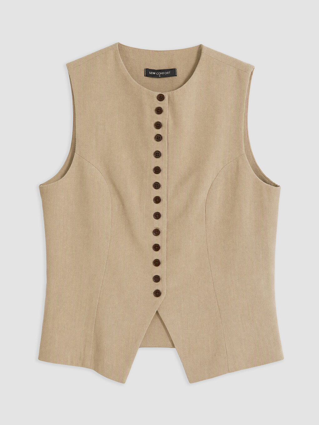 Woman Beige Waistcoat