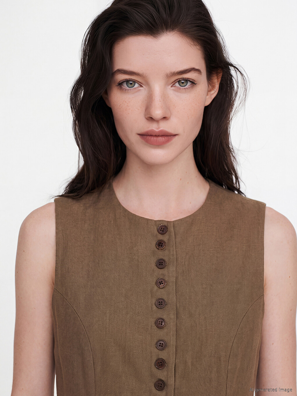 Crew Neck Women's Classic Waistcoat-2