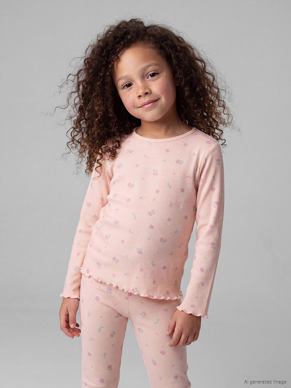 Crew Neck Girls' Pyjamas Set-1