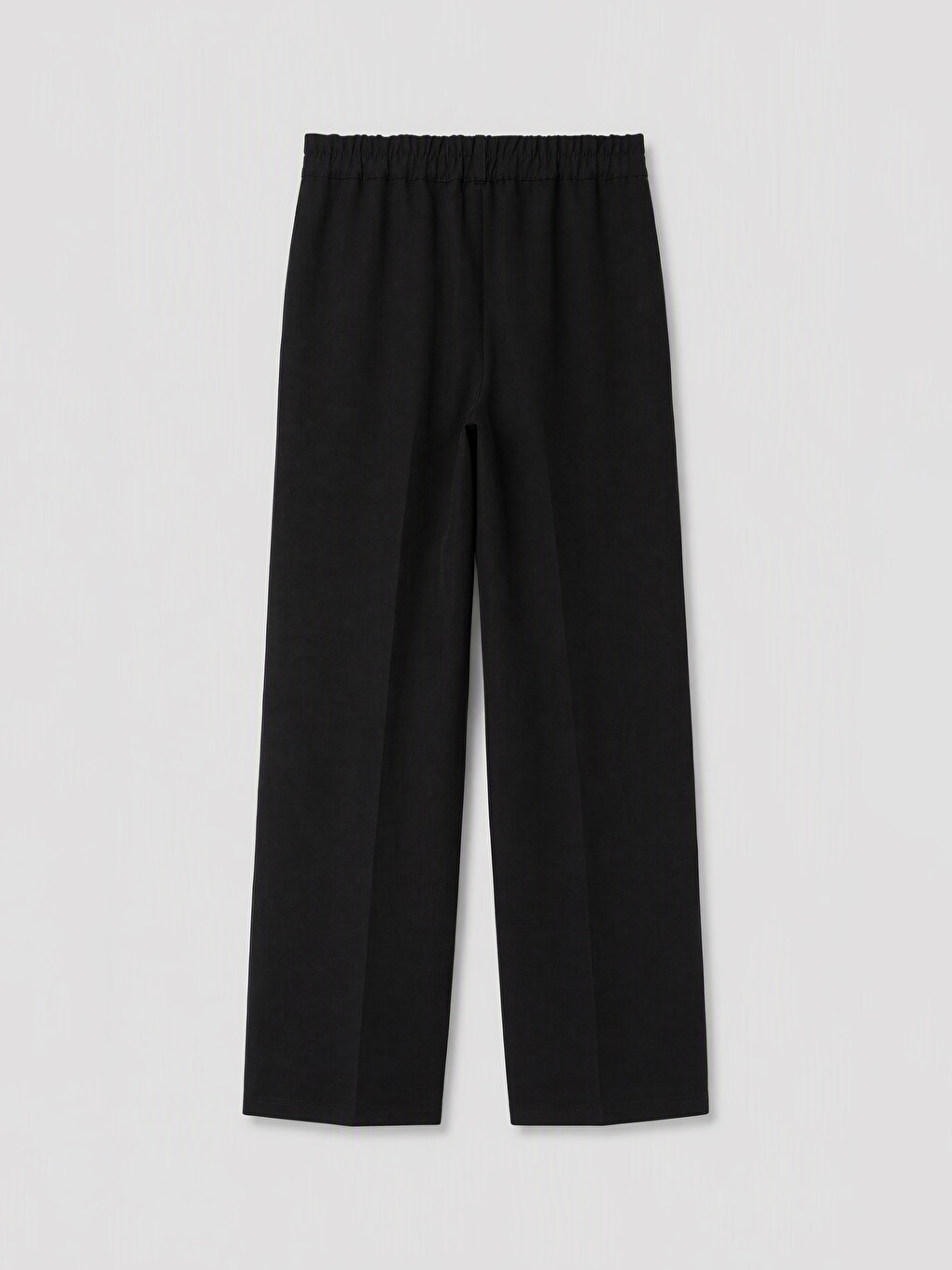 Siyah Beli Lastikli Geniş Paça Kadın Pantolon-4