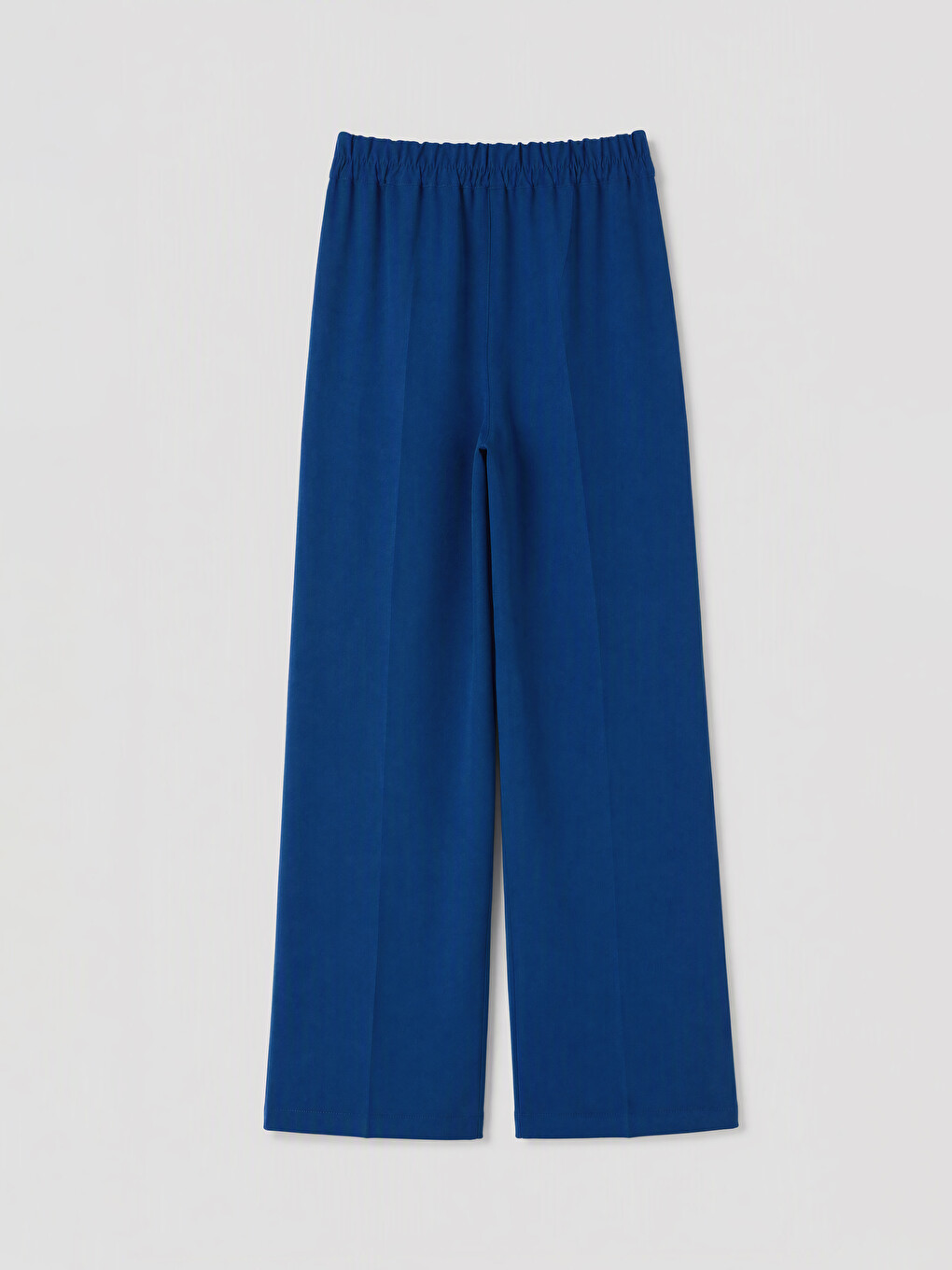 Lacivert Beli Lastikli Geniş Paça Kadın Pantolon-1
