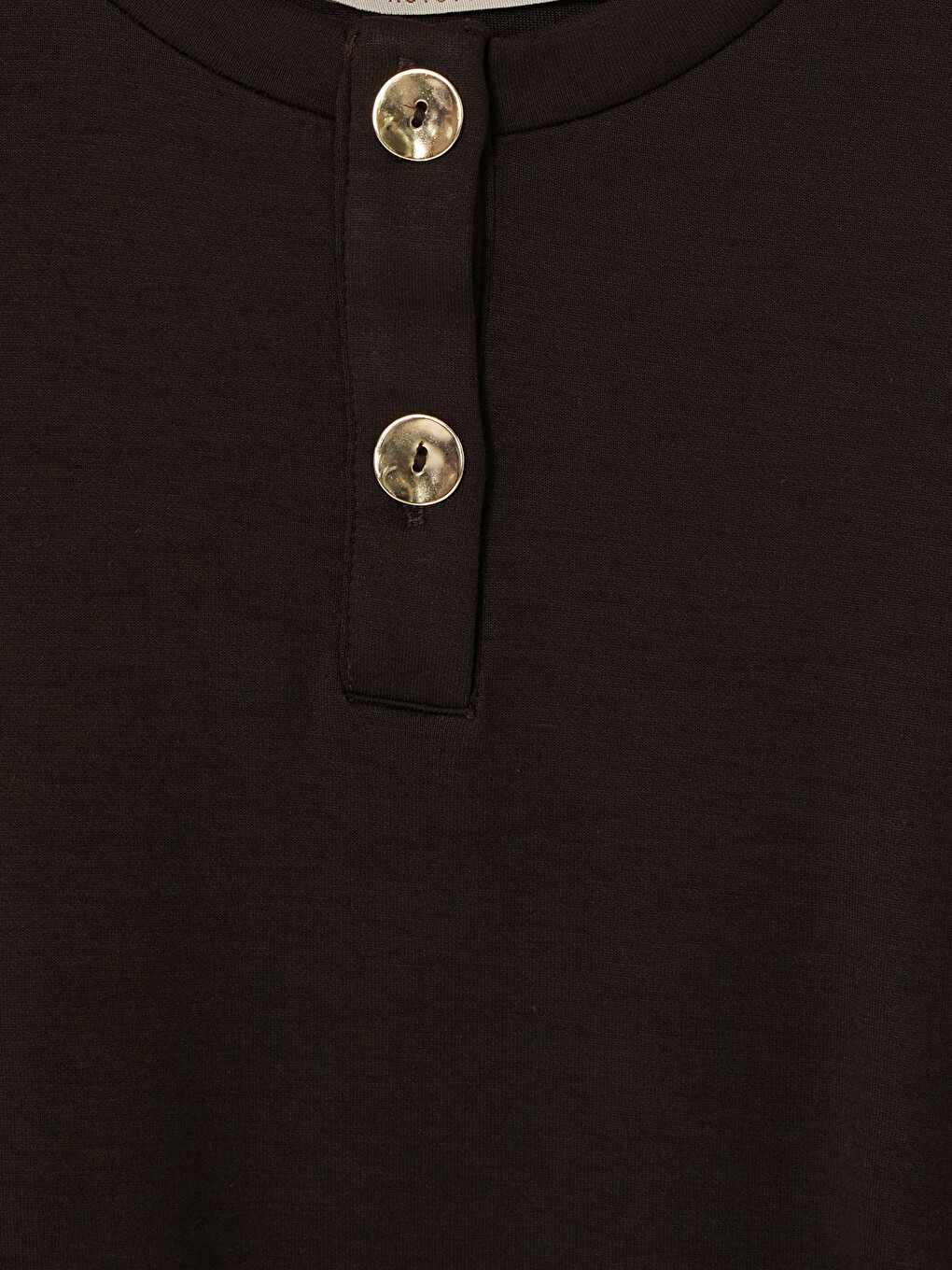 Kahverengi Bisiklet Yaka Kadın Sweatshirt-1