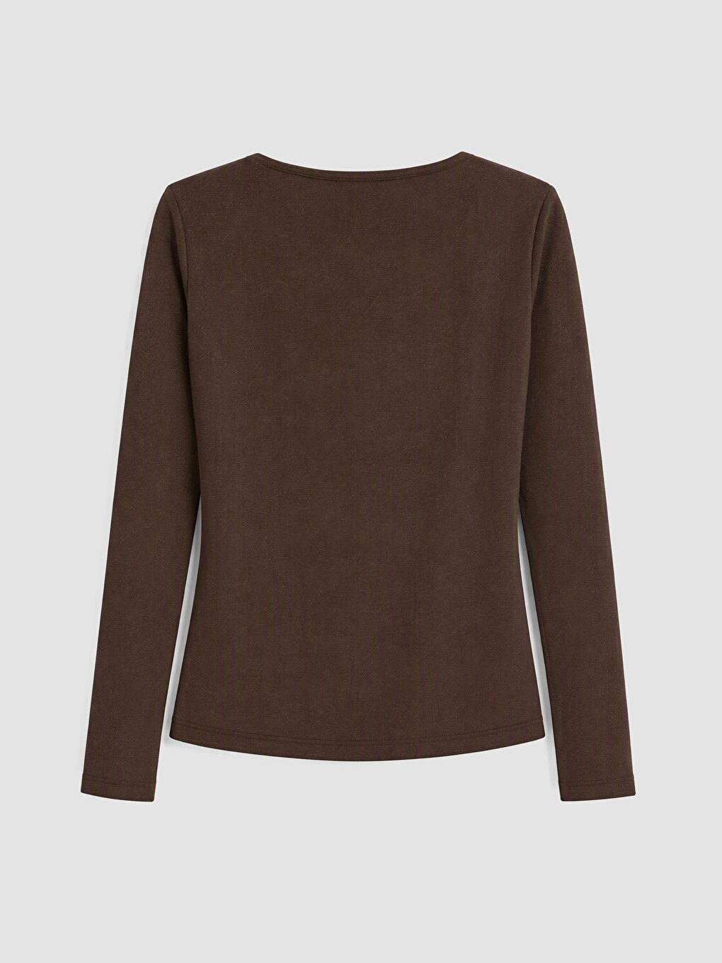 Kahverengi Dökümlü Yaka Bluz-6