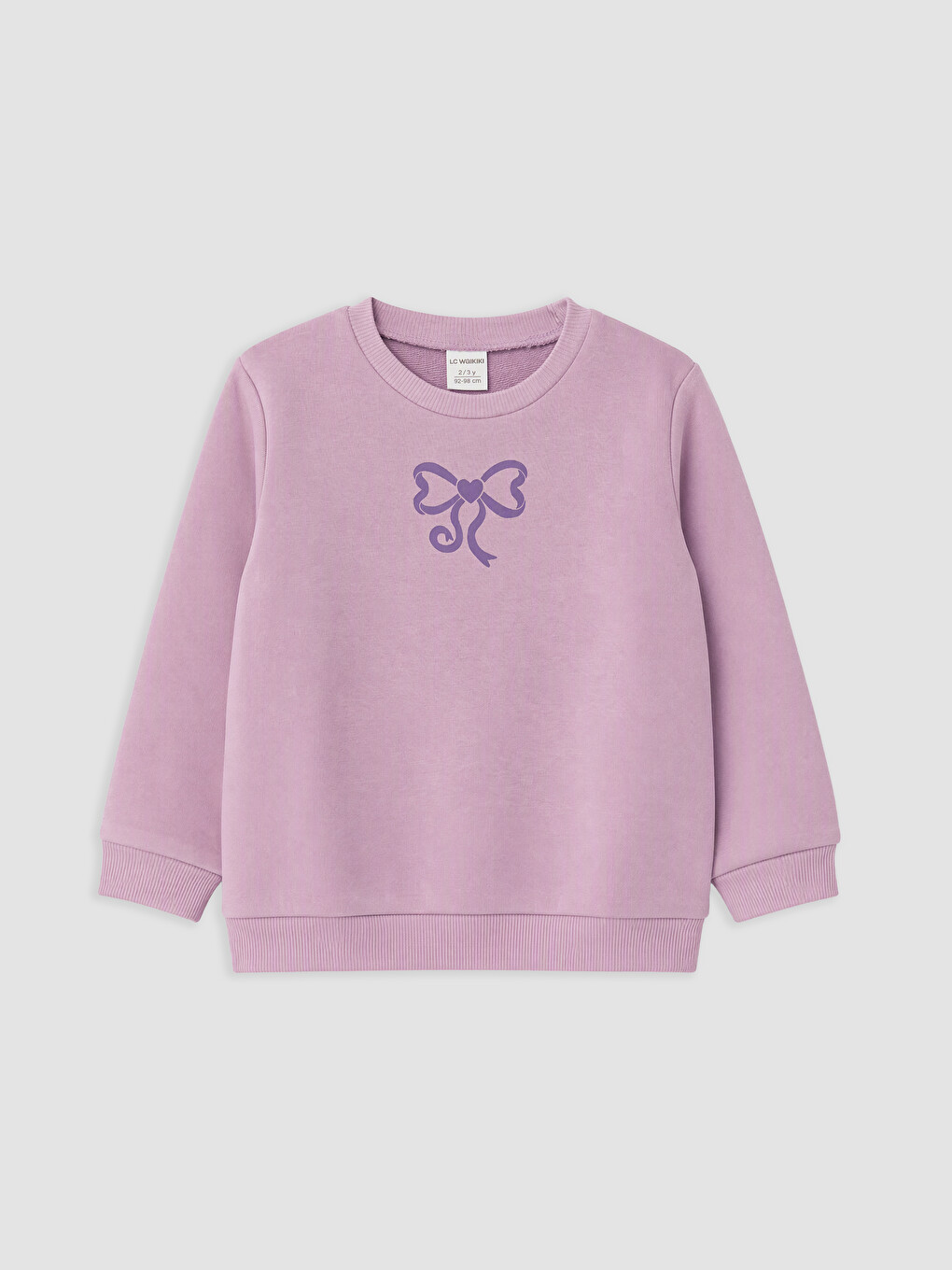 Lila Fiyonk Baskılı Kız Çocuk Sweatshirt