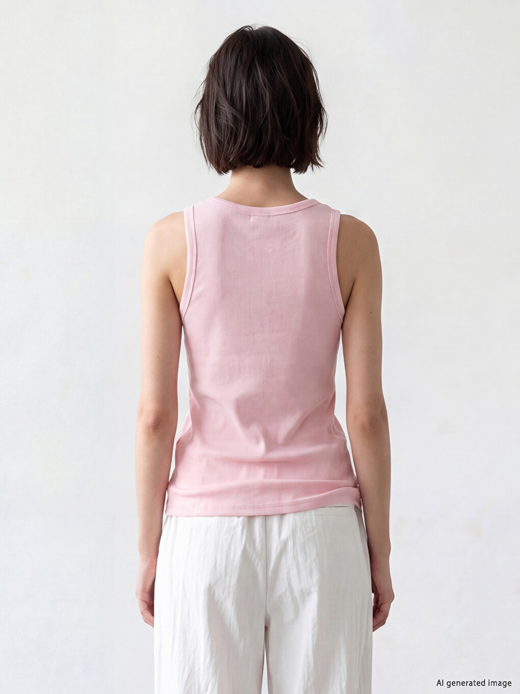 Pembe Bisiklet Yaka Kadın Atlet-3