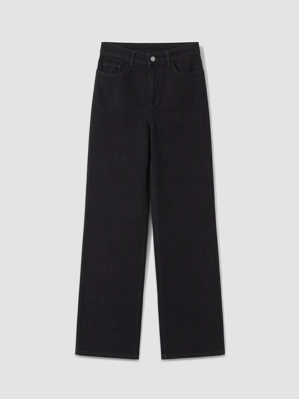Siyah Wideleg Kadın Jean Pantolon