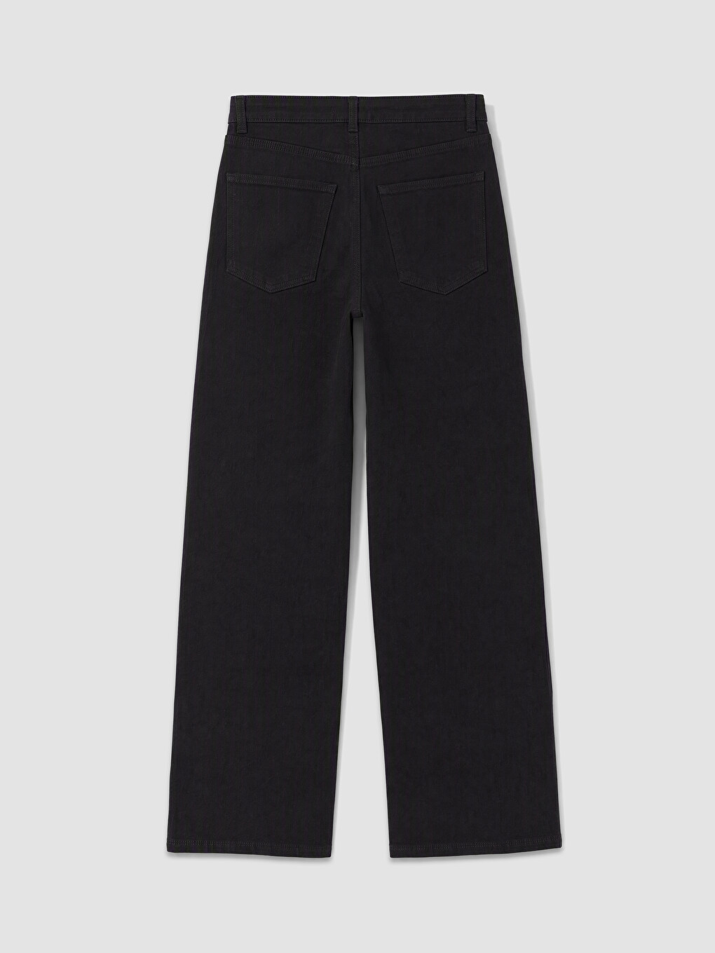 Siyah Wideleg Kadın Jean Pantolon-1